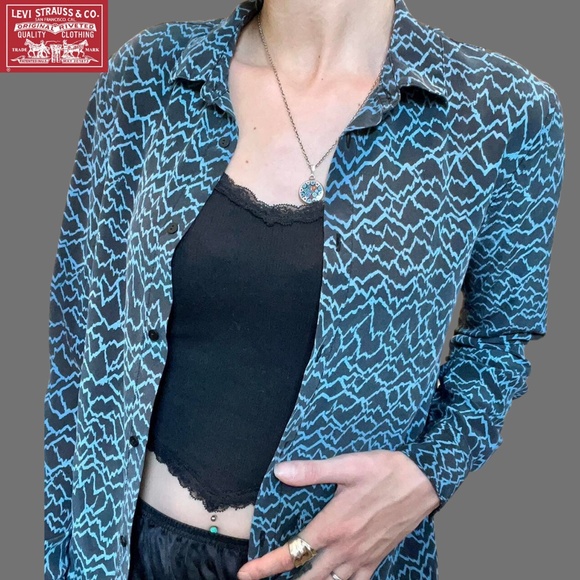 Levi's Made and Crafted 100% Silk Patterned Shirt - Picture 1 of 13